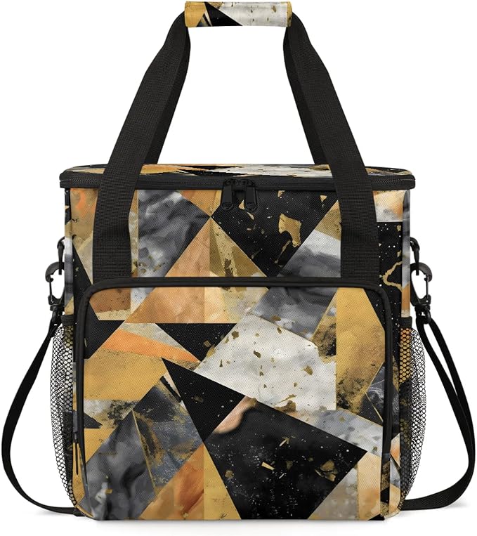 Black Gray Gold Marble Coffee Maker Carring Bag, Large Insulated Storage by Home