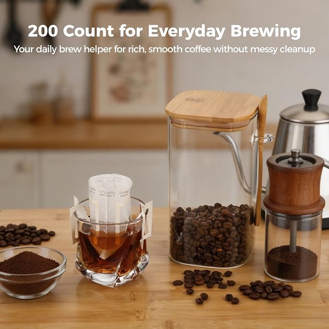 4 Packs 200 Pcs Hanging Ear Drip Coffee Bags, 3.5 x 3 in Disposable Portable - Image 2