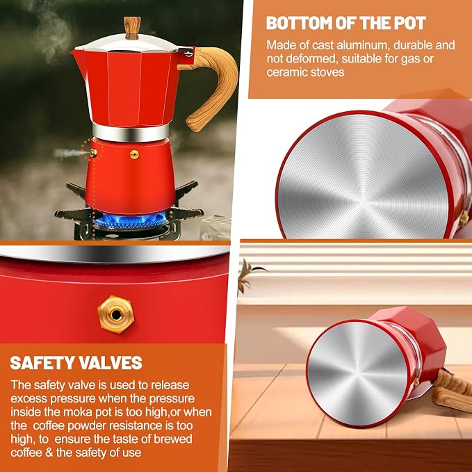 9 Cup Aluminum Espresso Stovetop Moka Pot Express Coffee Maker Percolator - Image 6