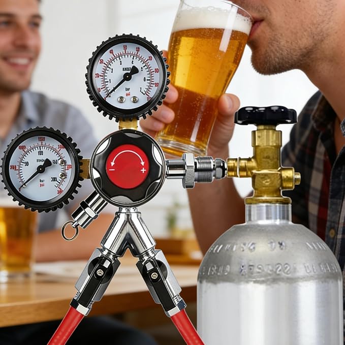 Dual-Gauge Nitrogen Regulator CGA-580 Nitro Regulator Heavy Duty Beer Cold Brew - Image 6