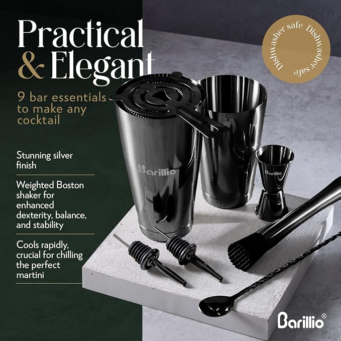 Barillio Black Boston Shaker Set - Image 3