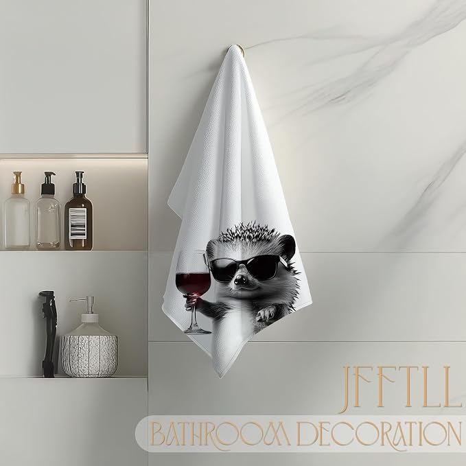 Funny Hedgehog Kitchen Towels, Hedgehog Gifts Dish Tea Towel, Bar Towels - Image 5