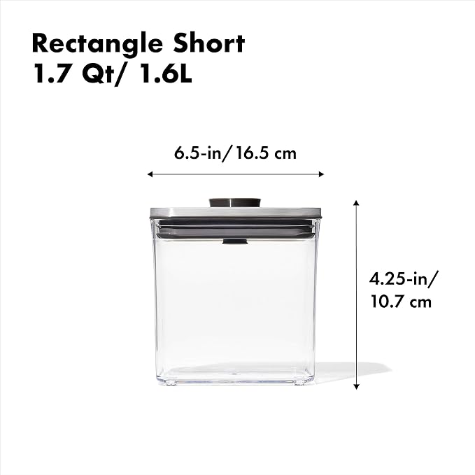 OXO Steel POP Container Short Rectangle- 1.7 Qt - Image 8