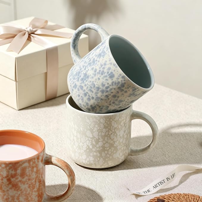 MONITO 12 OZ Coffee Mugs Set of 4, Modern Ceramic Coffee Mugs Set - Image 4