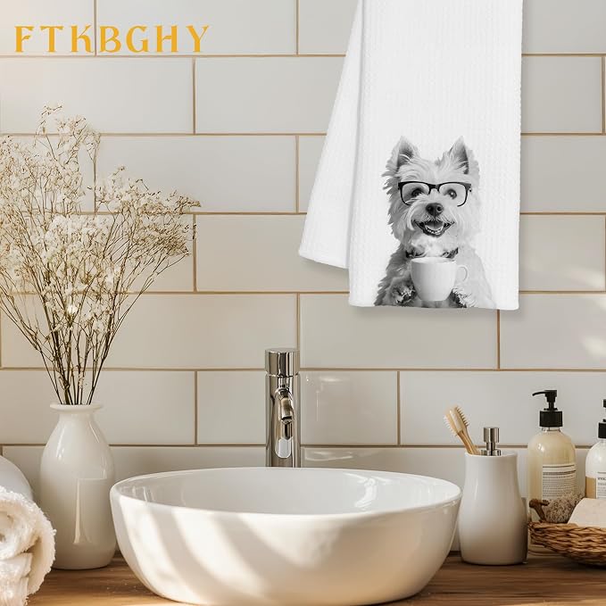 Funny West Highland Terrier Decor Coffee Kitchen Towels Gift, West Highland - Image 2