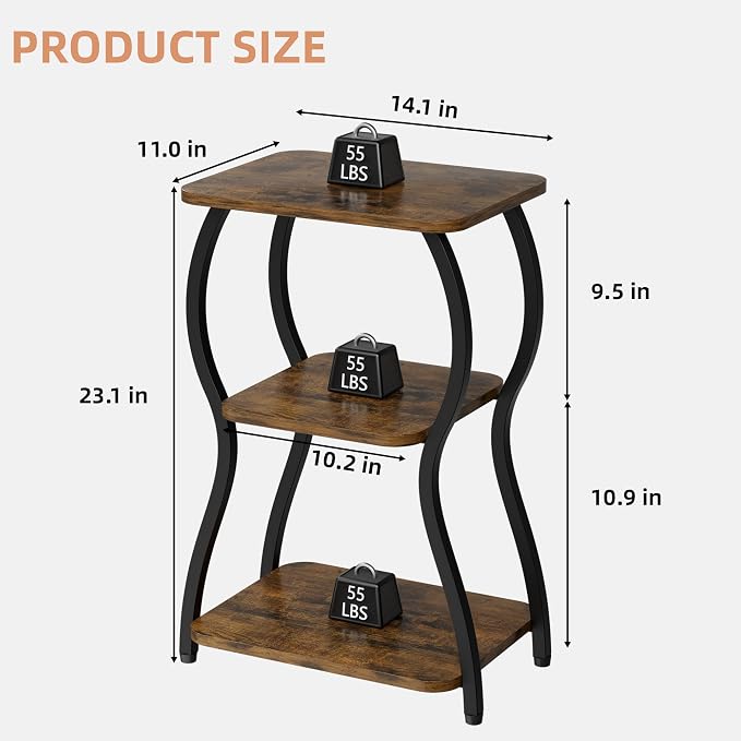 JUSTOGO Side Table, Small End Table - Image 2
