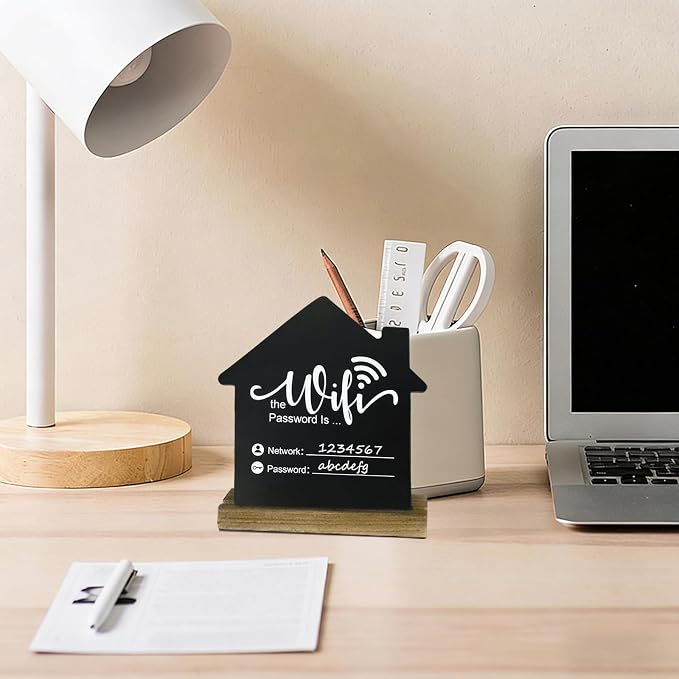 WiFi Password Sign Wooden WiFi Sign Wireless Network Sign Table Chalkboard - Image 5