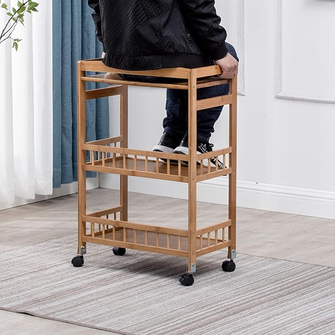 CNCEST Rolling Home Bar Serving Cart, 3 Tier Mobile Kitchen Serving Trolley - Image 6