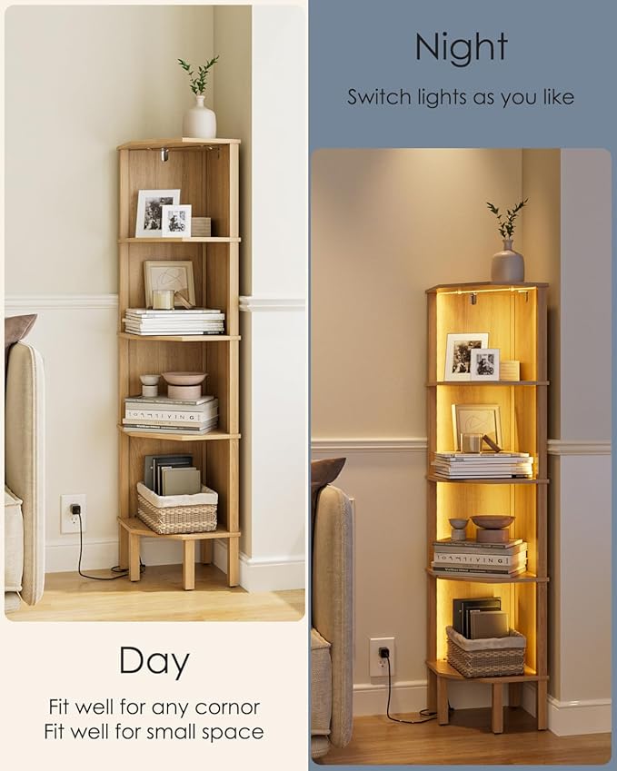 Corner Shelf Stand, 5 Tier Corner Bookshelf - Image 4