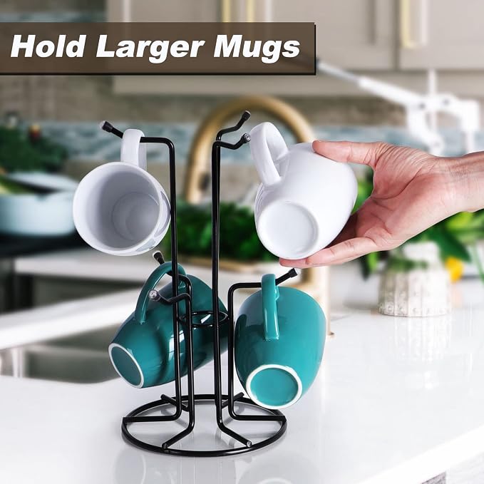 HULISEN Mug Tree for Large Cups, Counter Coffee Mug Holder - Image 2