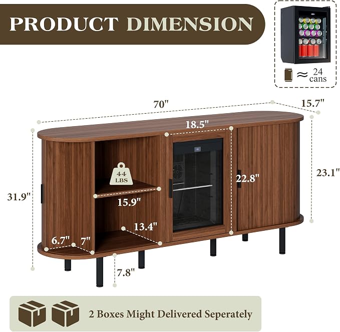 LUXOAK 70" Coffee Bar Cabinet - Image 2