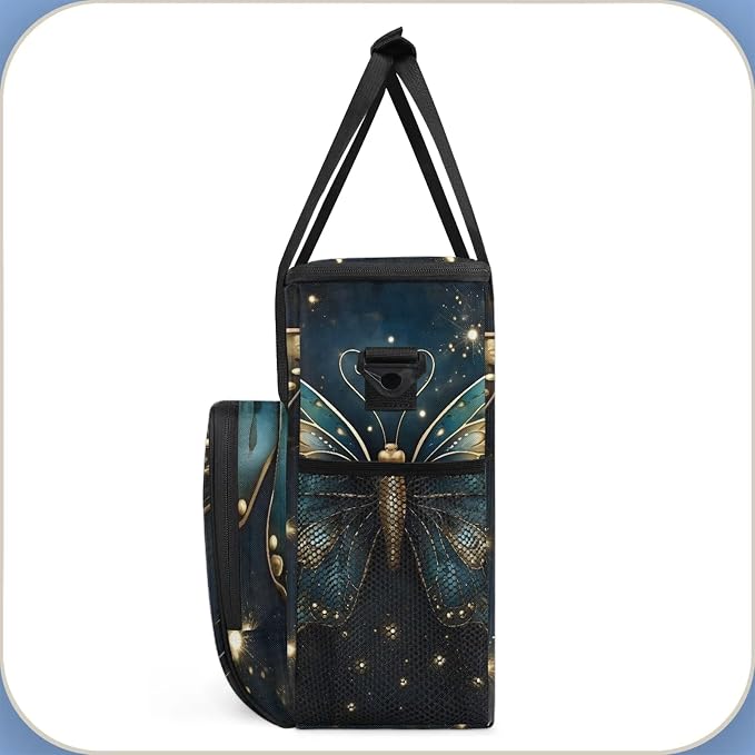 Boho Butterfly Coffee Maker Carring Bag, Large Insulated Storage Organizer Case - Image 4