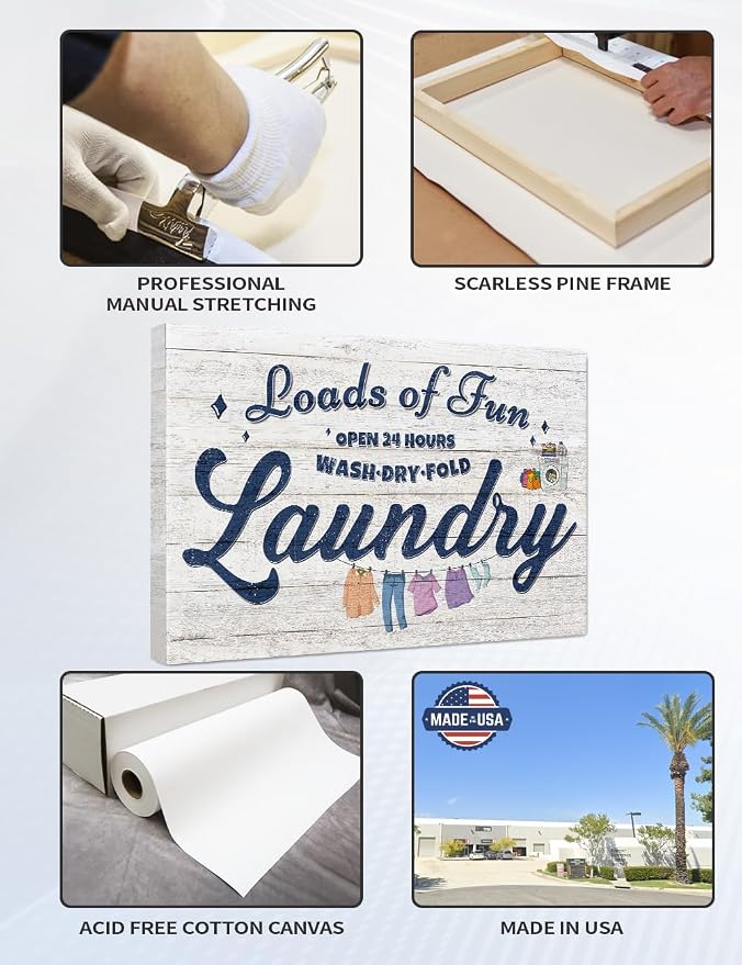 IPIC - Cute Laundry Room Decor, Large Rustic Wall Art Print on Acid-Free Cotton - Image 5
