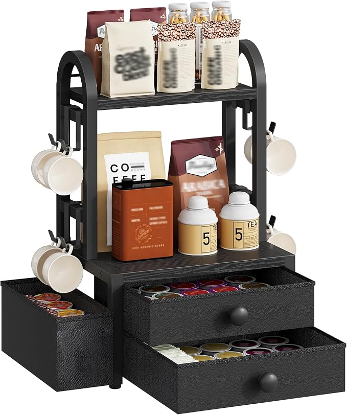HOOBRO Coffee Mug Tree, 2 Tier Mug Organizer, Coffee Mug Cup Holder by HOOBRO