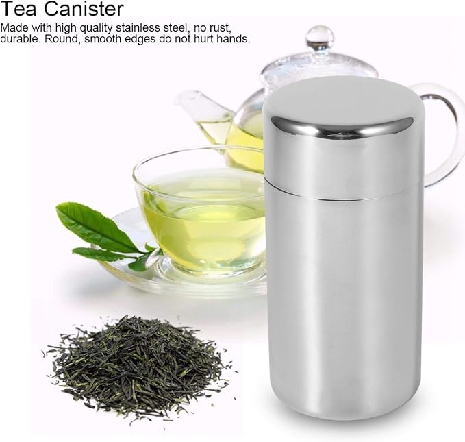 Tyenaza Tea Canister, Double Seal Stainless Steel Tea Tin Canister - Image 5