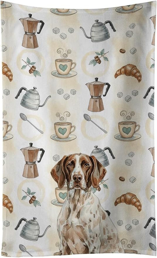 Caroline's Treasures German Shorthaired Pointer Coffee Bar Kitchen Towel Velour by CarolinesTreasures