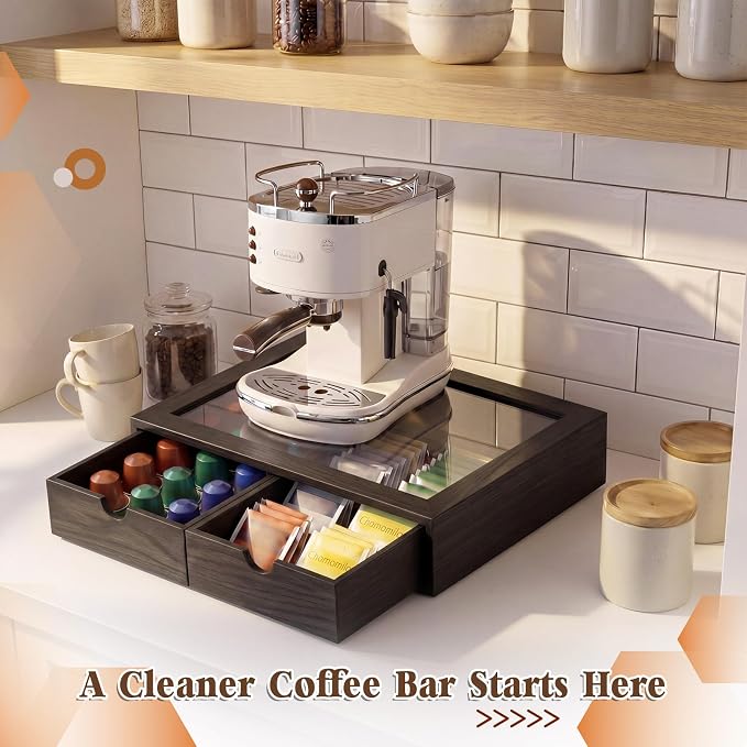Black Wooden Tea Bag Organizer - Image 4