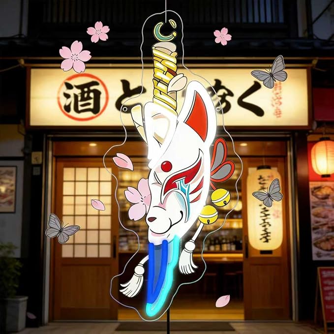 Anime Neon Sign, Japanese Fox Face Led Neon Light Signs - Image 5