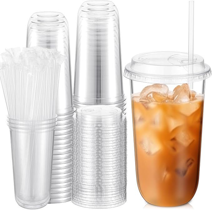 Ziliny 50 Sets Crystal Plastic Cups by Ziliny