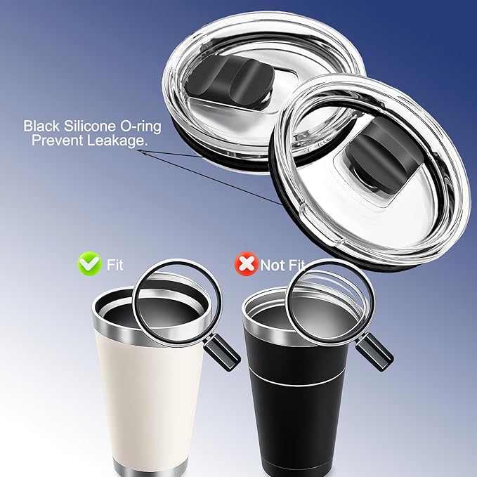 2-Pack 20oz Tumbler Lid Replacement Compatible - Image 3