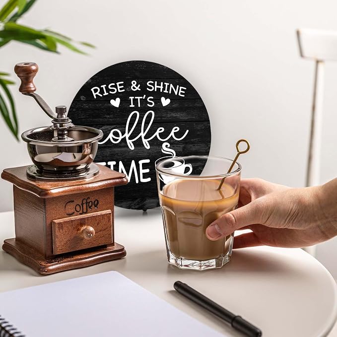 Farmhouse Coffee Bar Decor, Rustic Wooden Plaques - Image 5