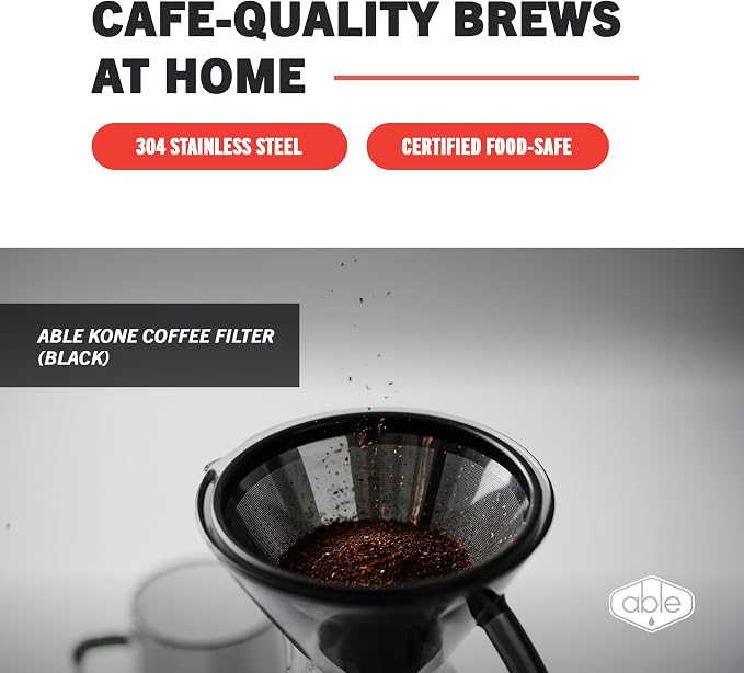 Able KONE compatible with Chemex: The Original Reusable Black Titanium Coffee - Image 2