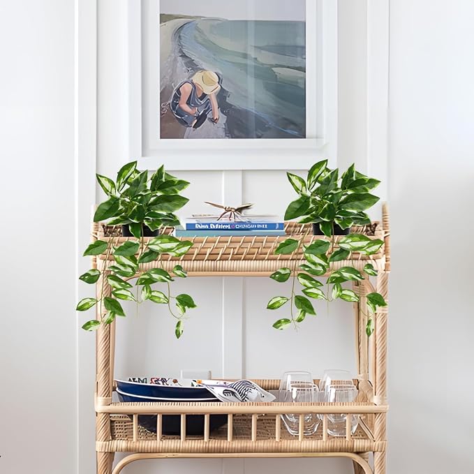 Briful Small Fake Plants Indoor Realistic Faux Trailing Plant Artificial Potted - Image 3