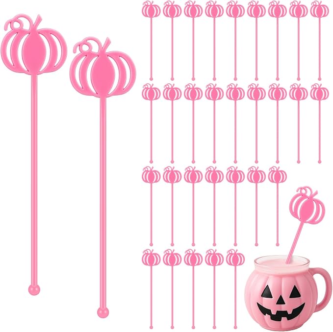 SiliFine 30 Pcs Halloween Swizzle Sticks Plastic Coffee and Cocktail Stirrers by SiliFine