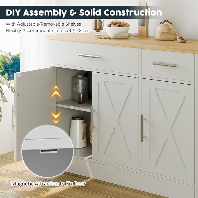 SUNLEI Kitchen Buffet Sideboard Cabinet - Image 3