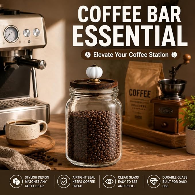 50.7oz Glass Coffee Bean Container - Image 6