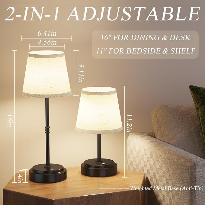 Cordless Table Lamp Rechargeable Black - Image 4