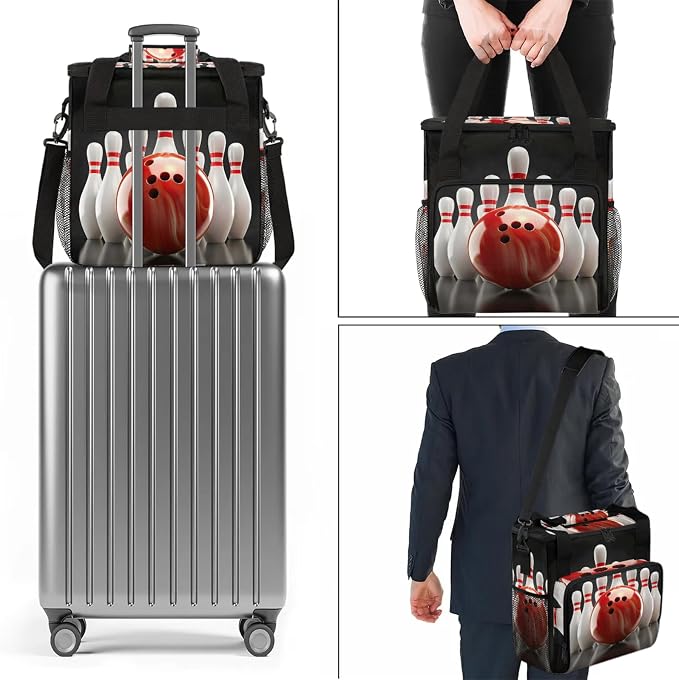 Bowling Ball Sports Coffee Maker Carring Bag, Large Insulated Storage Organizer - Image 2