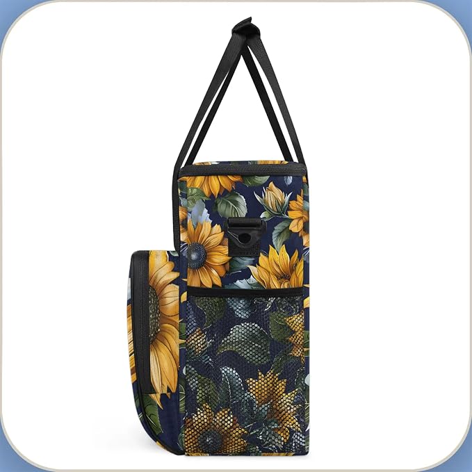 Yellow Sunflower Coffee Maker Carring Bag, Large Insulated Storage Organizer - Image 4