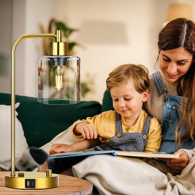 Gold Industrial Table Lamp - Image 6