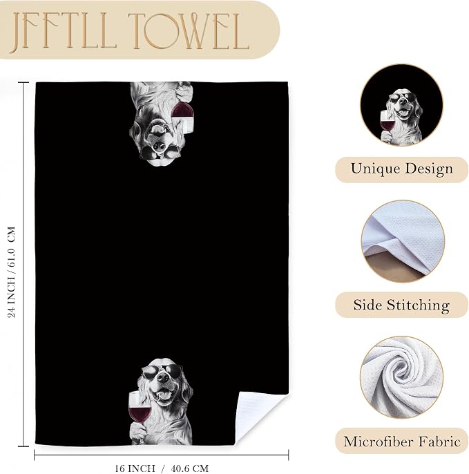 Golden Retriever Decor Kitchen Towels, Bar Towels - Image 7