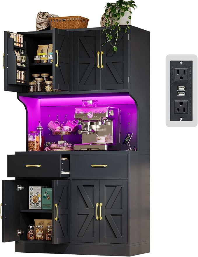 VK·LIVING 71" Kitchen Pantry Storage Cabinet, Farmhouse Pantry Cabinet by VK%C2%B7LIVING