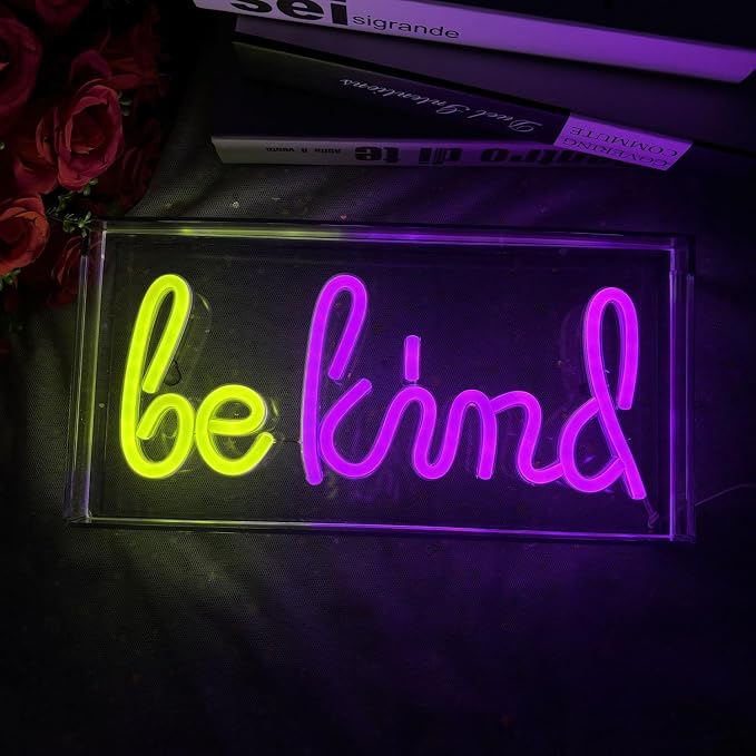 Be Kind Neon Light Sign, 3D Standable Neon Marquee Letters Sign - Image 2