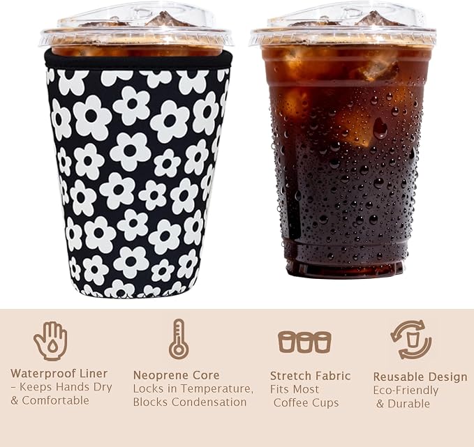 Reusable Insulated Sleeve for Iced Coffee Cup, Beverage Holder for Iced Coffee - Image 6