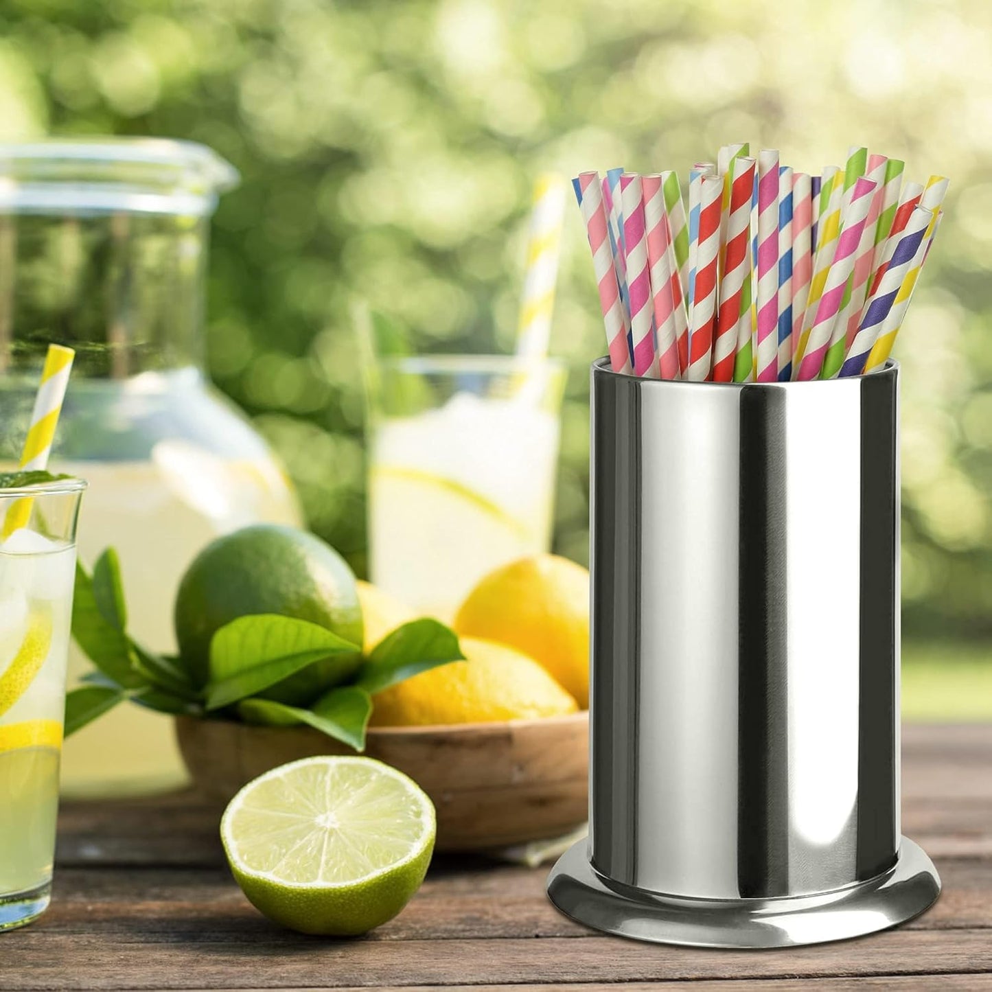 MyLifeUNIT Straw Holder for Counter, Stainless Steel Coffee Stirrers Holder 6.7" x 4.9"