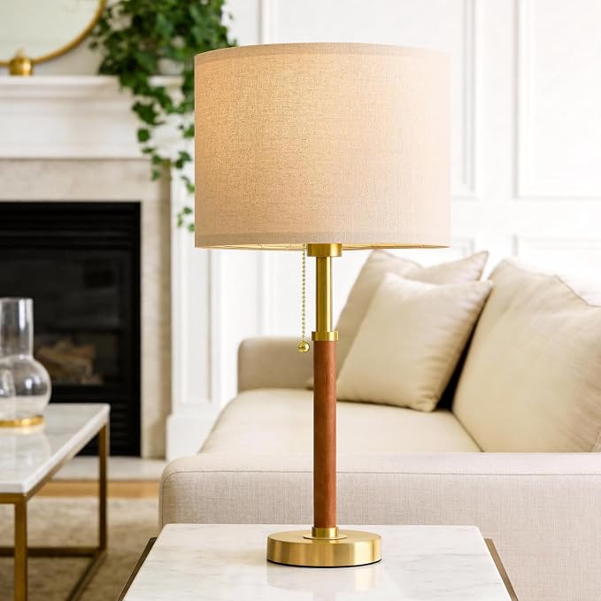 G-SAFAVA 22" Wood Table Lamps Mid Century Modern Lamp - Image 5