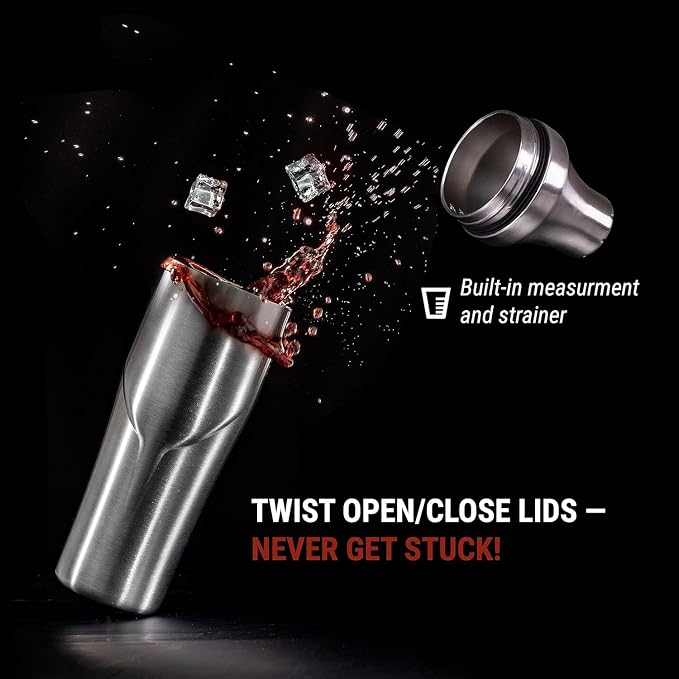 Lexenic Cocktail Shaker with Measurement Lid - Image 7