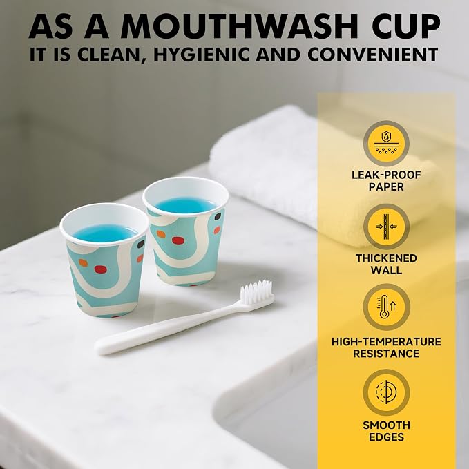 RACETOP Paper Cups 3 oz, Bathroom Cups 3 oz, Disposable Bathroom Paper Cups - Image 4