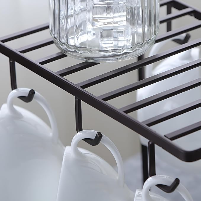 Metal Mug Tree Holder Stand for Counter 6 Hooks Coffee Cup Display Hanger Rack - Image 3
