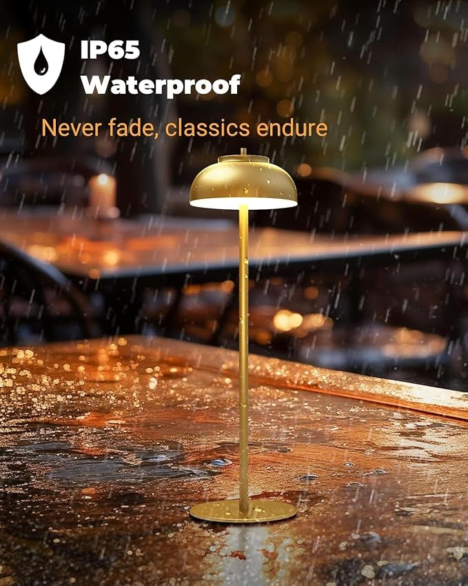 4 Pack Gold Led Cordless Table Lamps Rechargeable, Cordless Touch Lamp Battery - Image 4