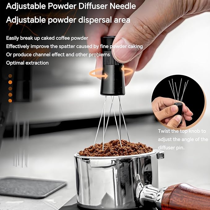 WDT Espresso Distribution Tool, 6-Pin 304 Stainless Steel Coffee Stirrer - Image 2