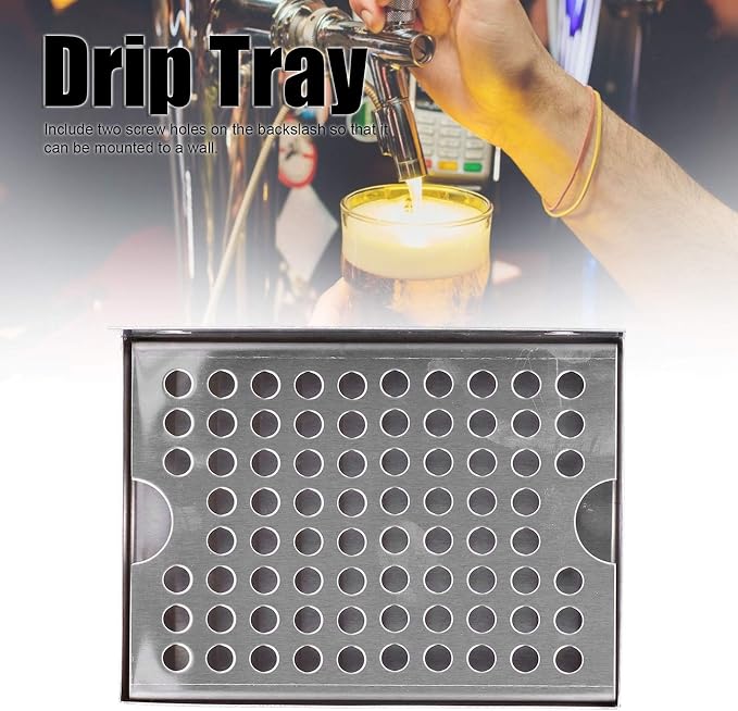 Beer Drip Tray, Stainless Steel Wall Mount Kegerator Beer Tower Drip Pan - Image 3