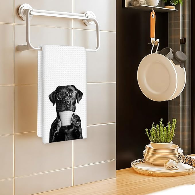 Black Lab Gifts Dog Coffee Kitchen Towels, Gifts - Image 2