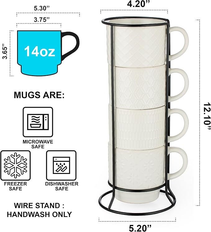 Signature Housewares Stackable Coffee Mug Tower Set - Image 2