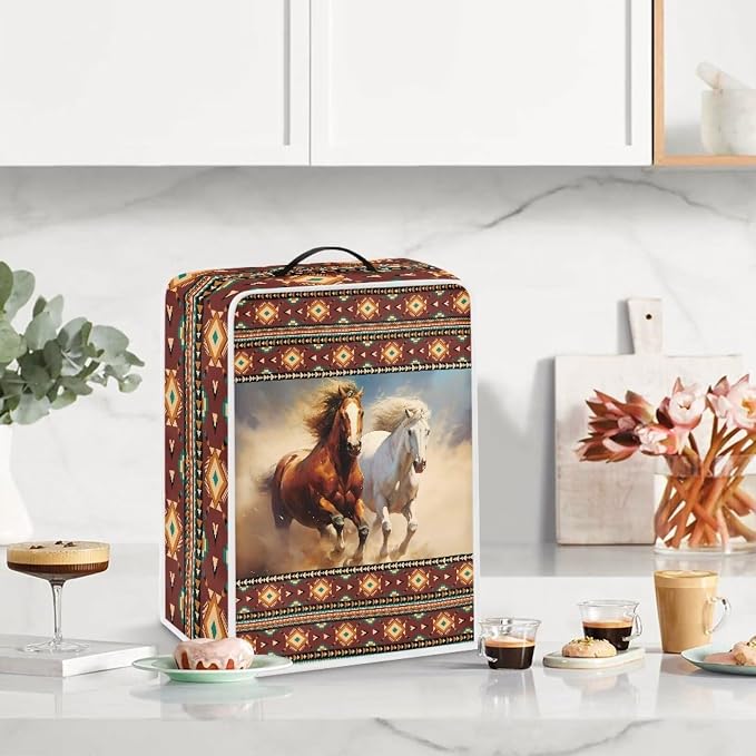 Horse Aztec Coffee Maker Cover Coffee Machine Dust Cover Lightweight Coffee Pot - Image 3