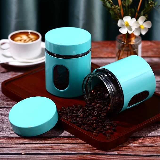 6 Pack Kitchen Canisters Set 20 oz Airtight Stainless Steel Canister Food - Image 3